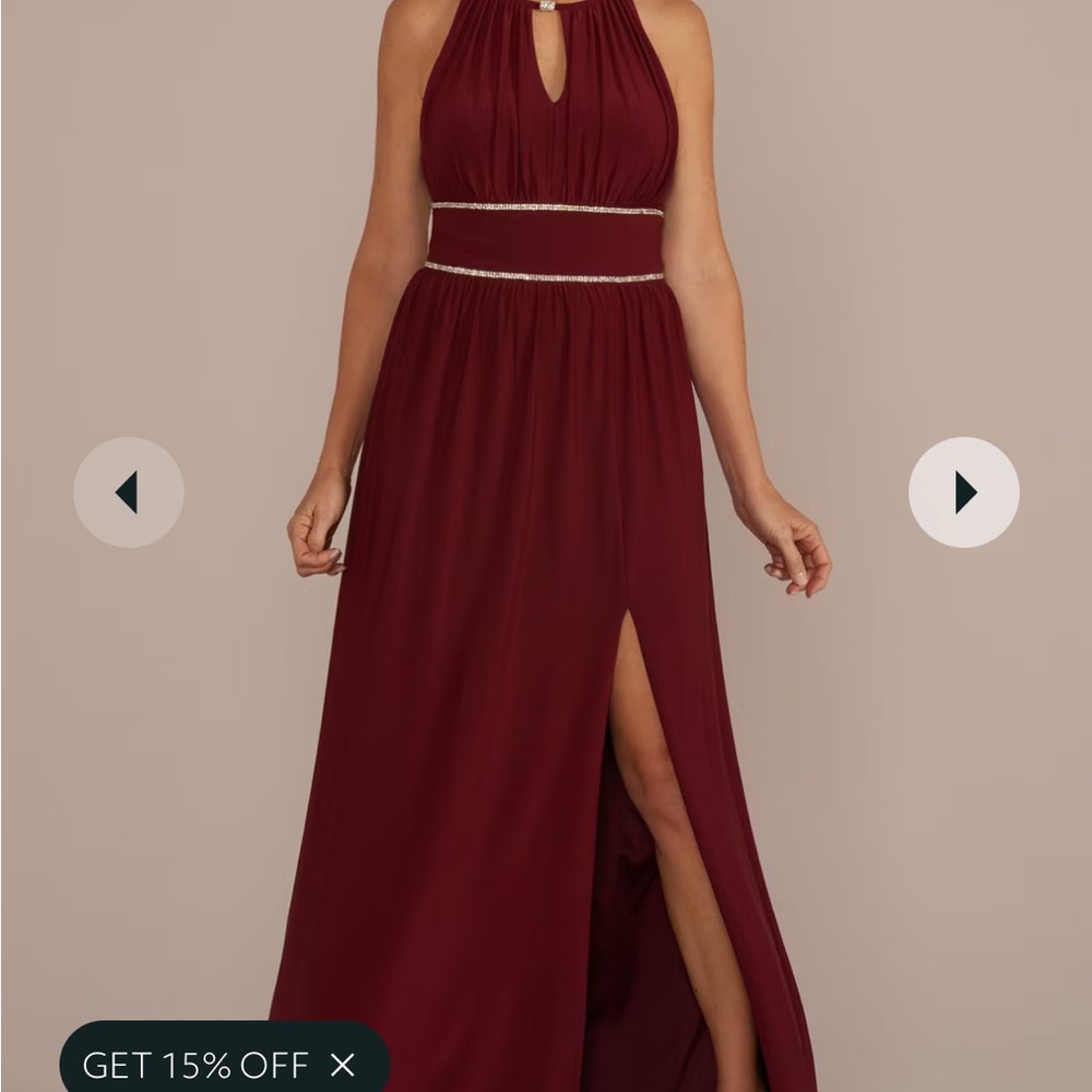 Beautiful burgundy evening gown